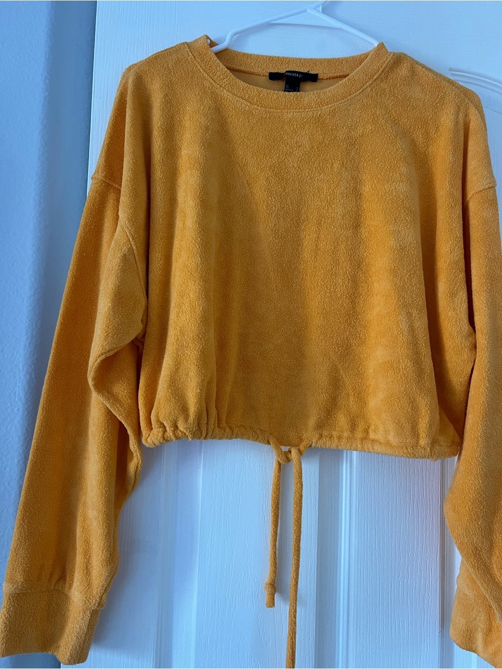 Cropped Orange Terry Sweatshirt
